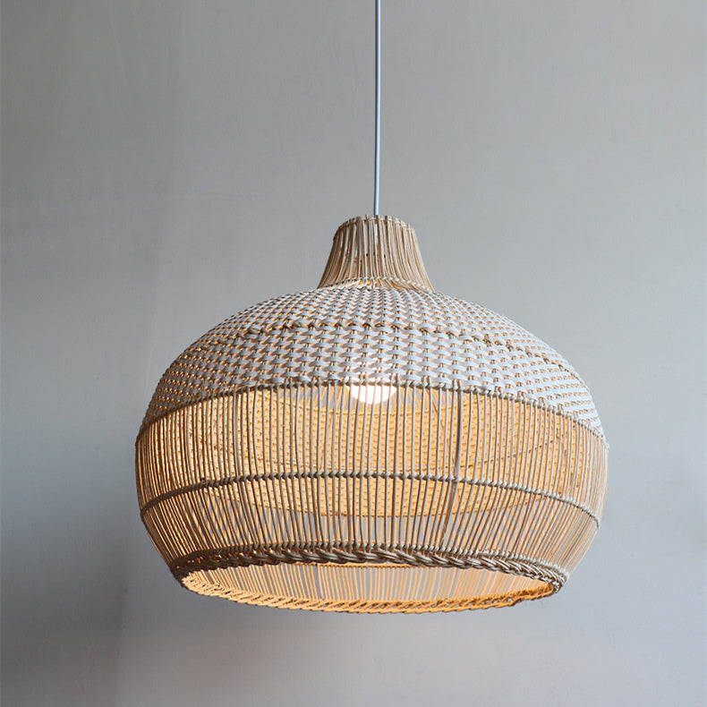 Rattanowa pleciona lampa wisząca