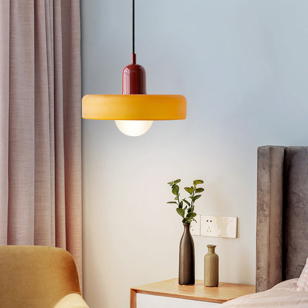 Lampa wisząca z kolorowego szkła Bauhaus