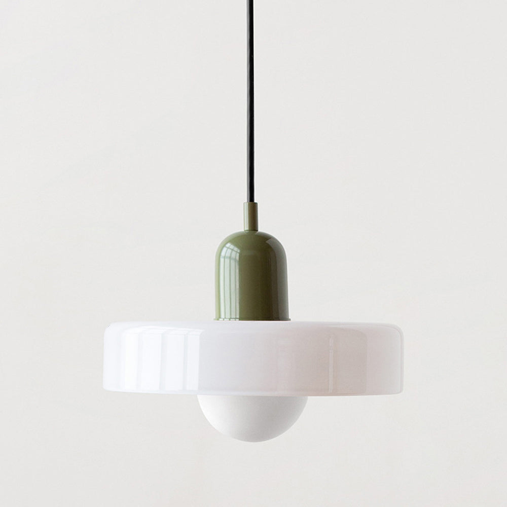 Lampa wisząca z kolorowego szkła Bauhaus