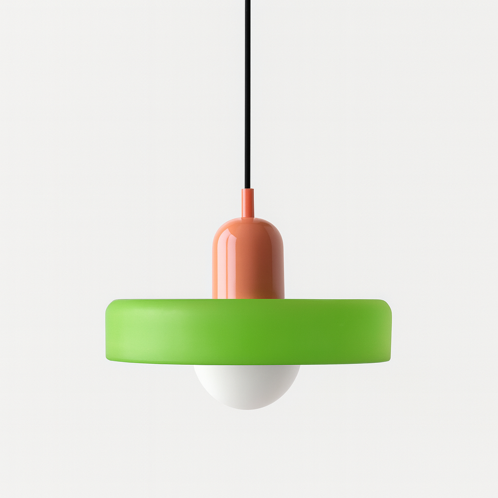 Lampa wisząca z kolorowego szkła Bauhaus