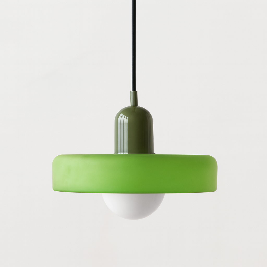 Lampa wisząca z kolorowego szkła Bauhaus