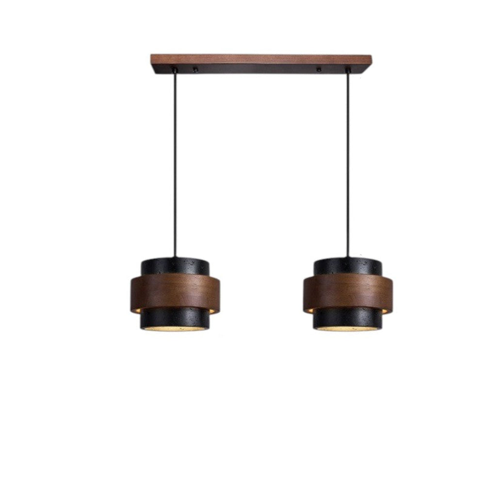 Lampa wisząca z czarnego trawertynu
