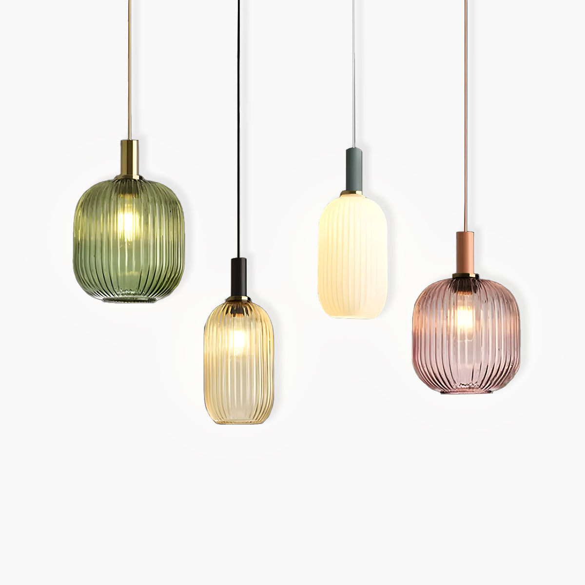 Lampa wisząca Hanos z kolorowego szkła