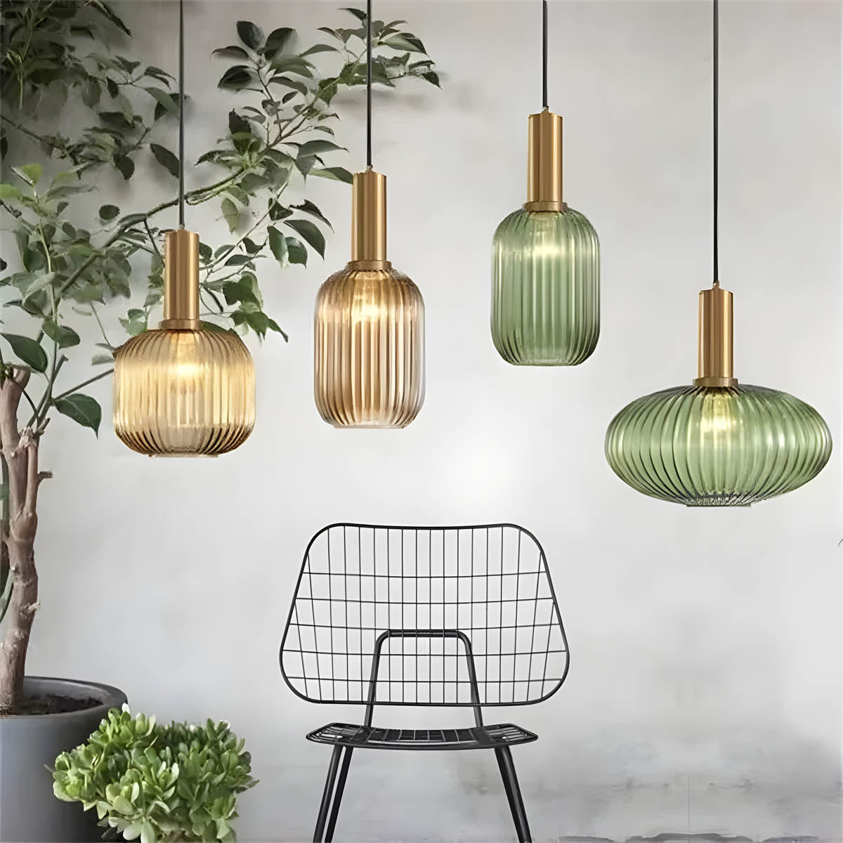 Lampa wisząca Hanos z kolorowego szkła