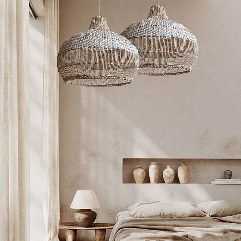 Rattanowa pleciona lampa wisząca