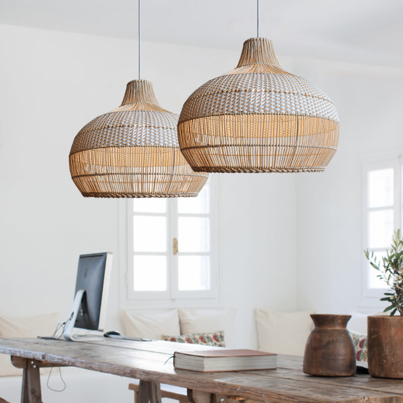 Rattanowa pleciona lampa wisząca