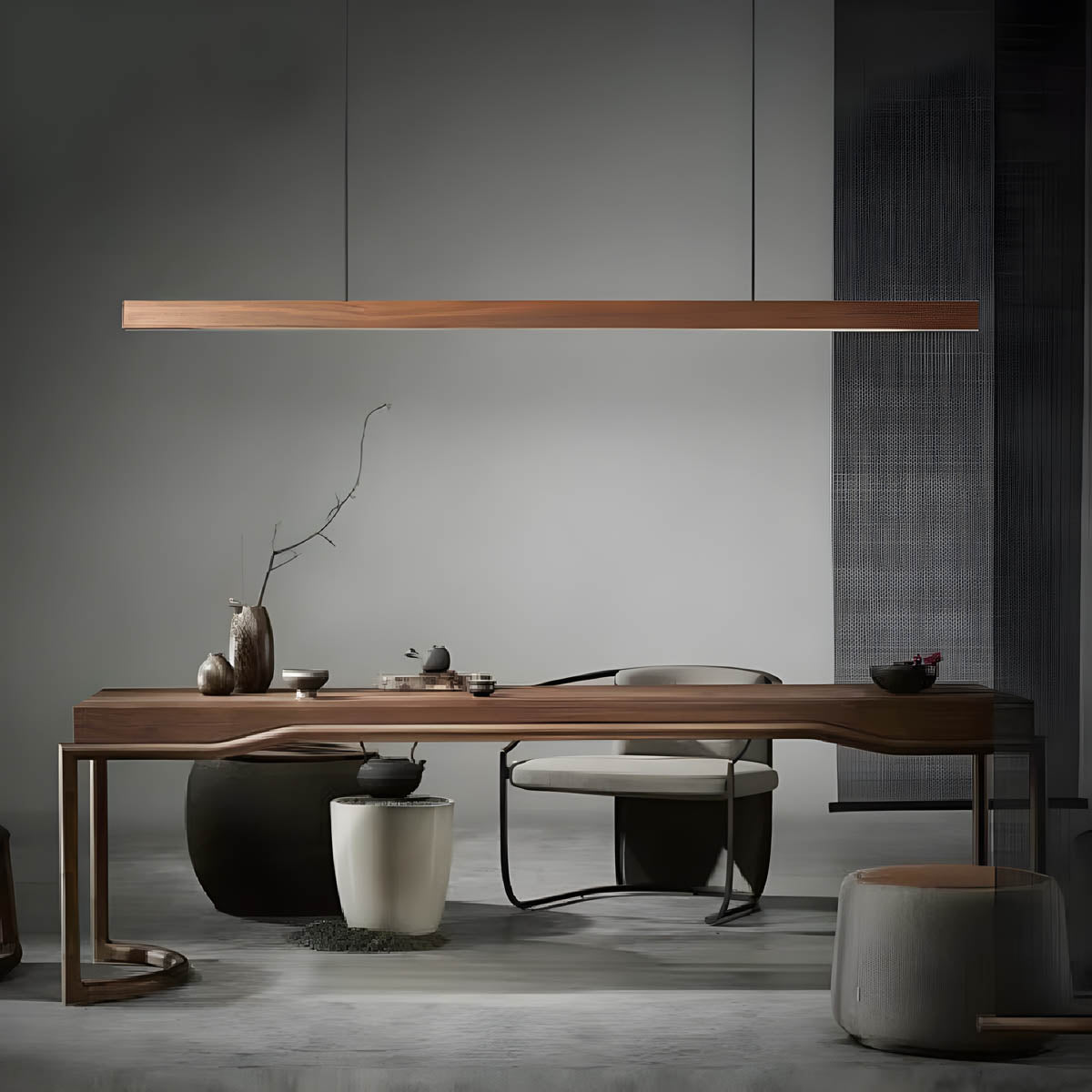 Lampa wisząca z drewna
