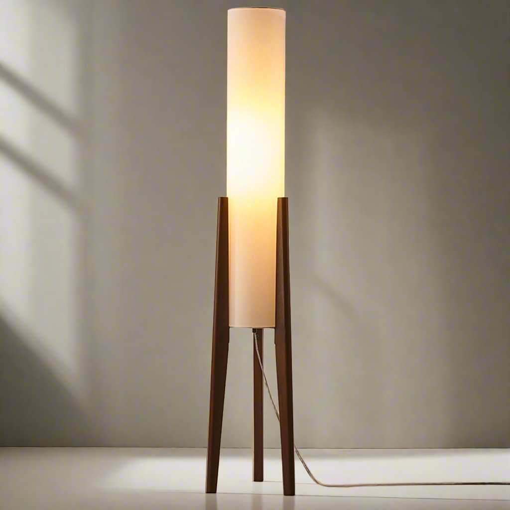 Lampa podłogowa z litego drewna orzechowego Lampa artystyczna