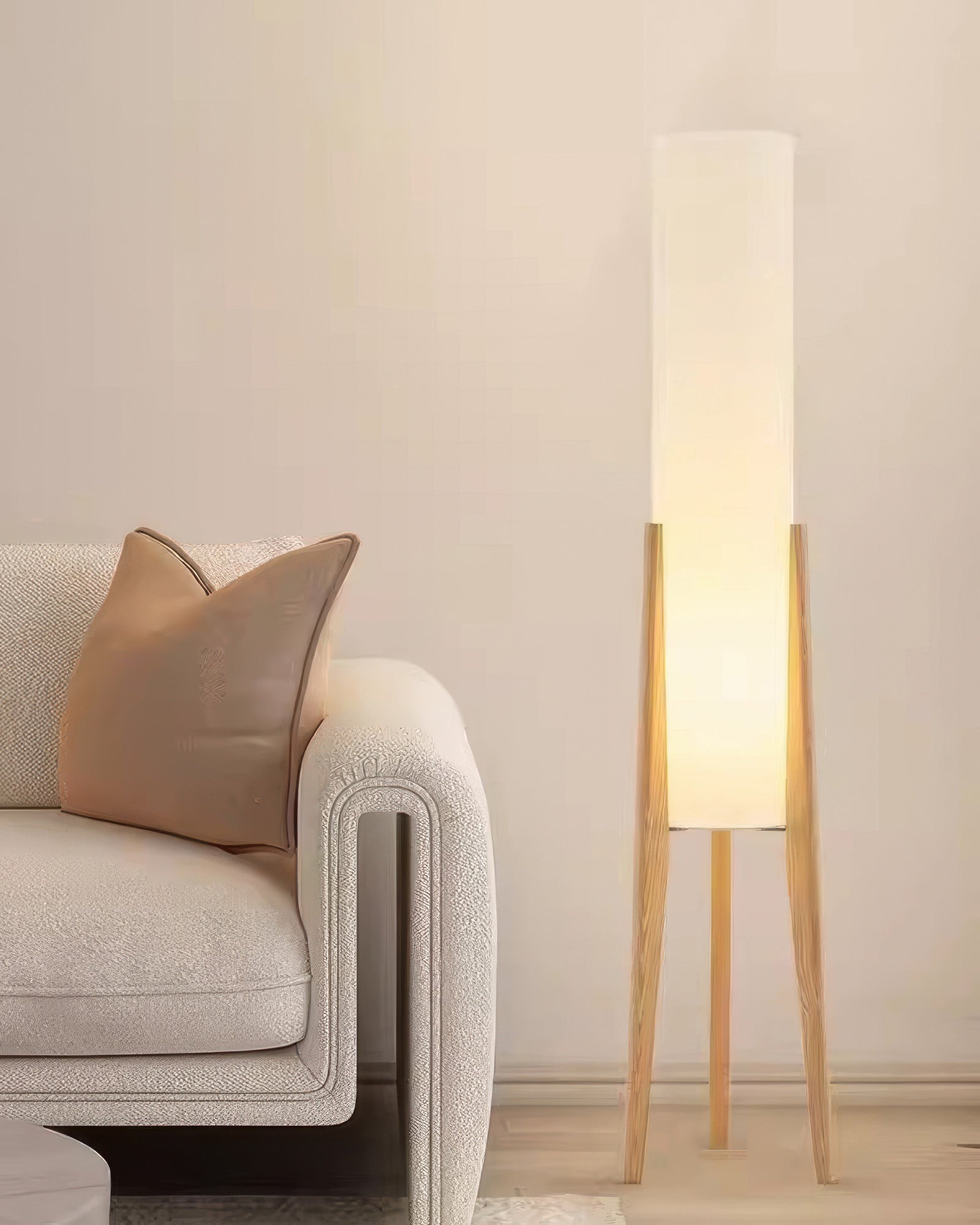 Lampa podłogowa z litego drewna orzechowego Lampa artystyczna