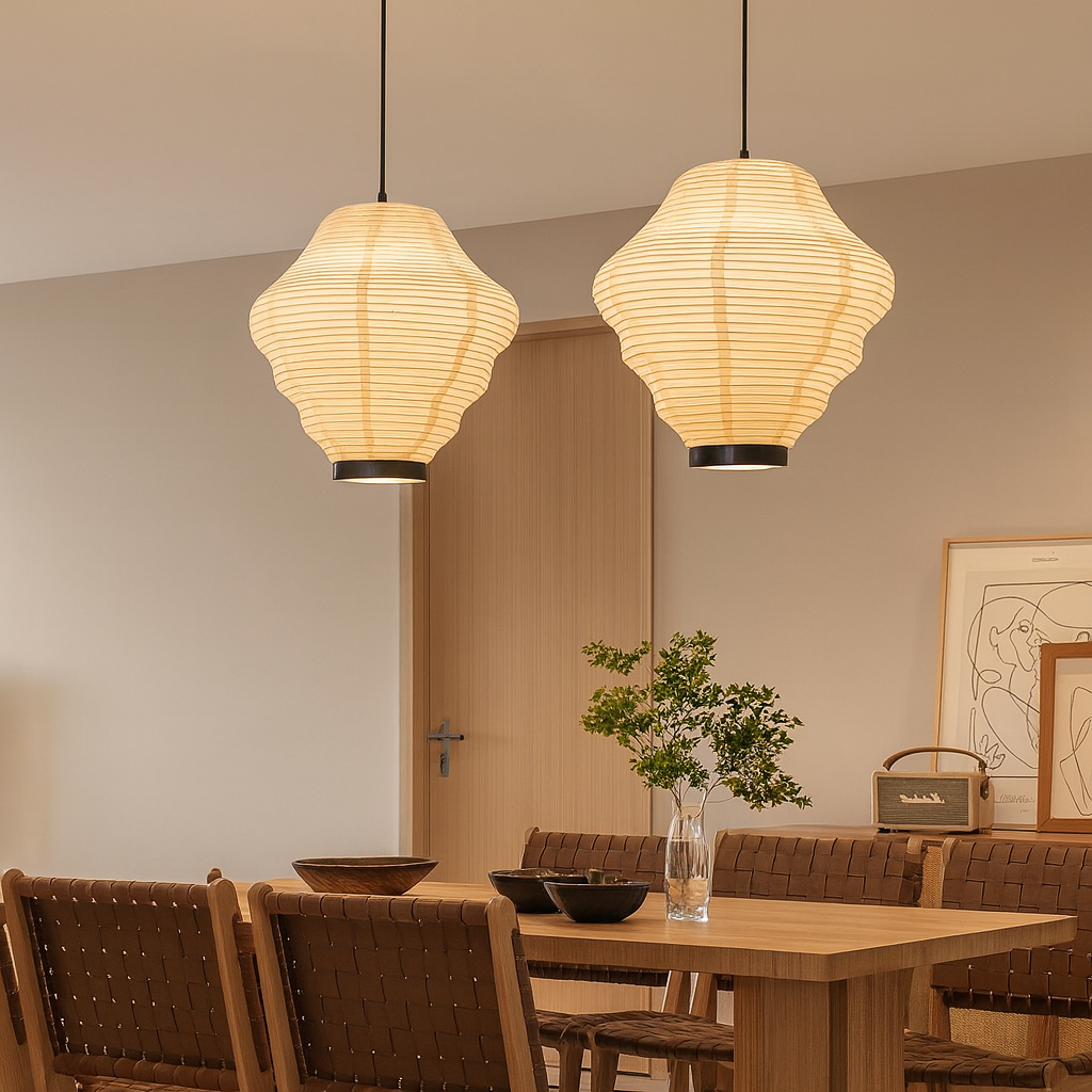 Lampa wisząca z papieru ryżowego Wabi Sabi
