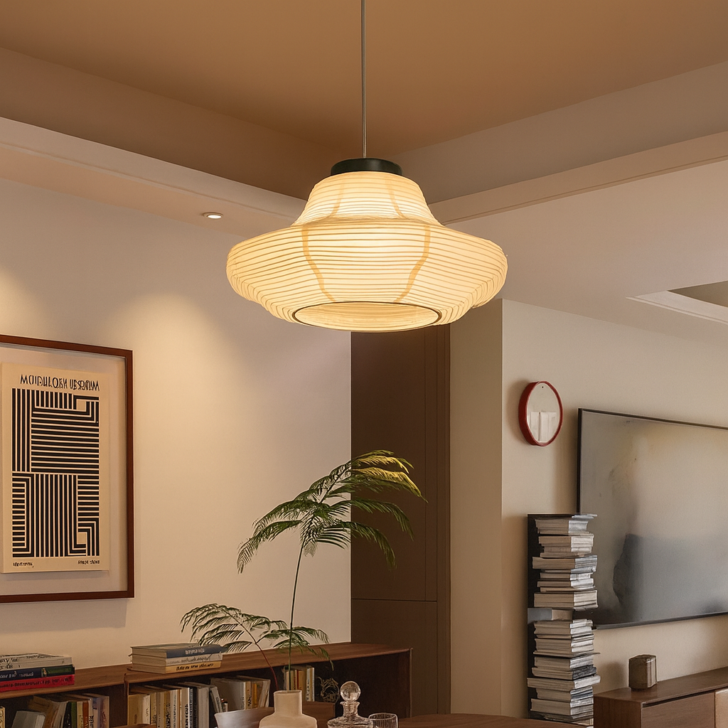 Lampa wisząca z papieru ryżowego Wabi Sabi