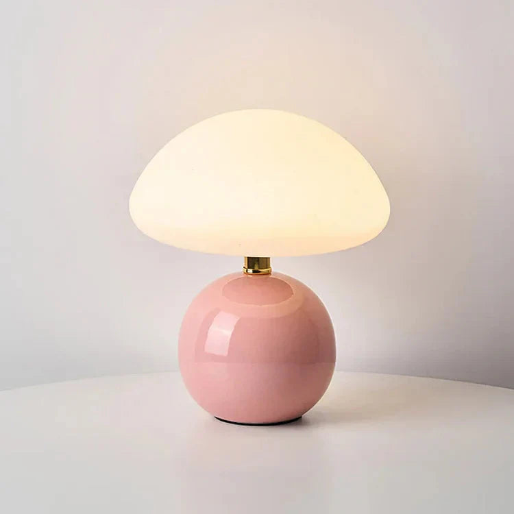 Francuska kremowa lampa grzybowa