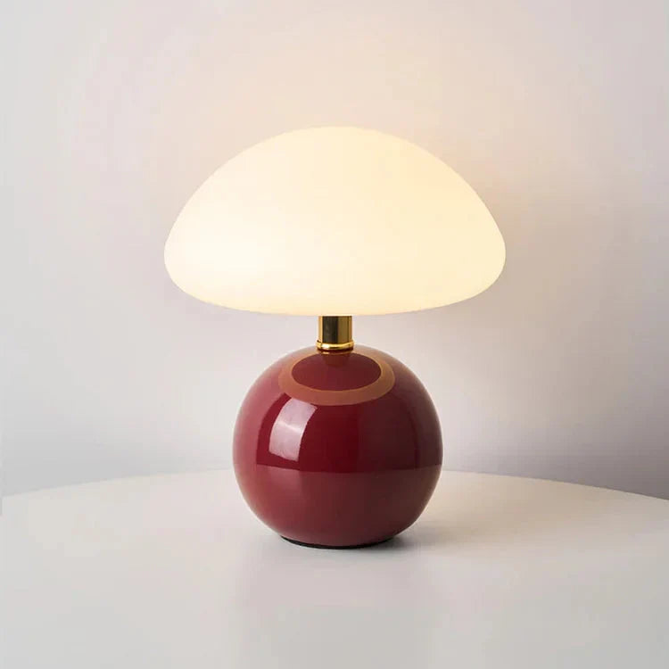 Francuska kremowa lampa grzybowa