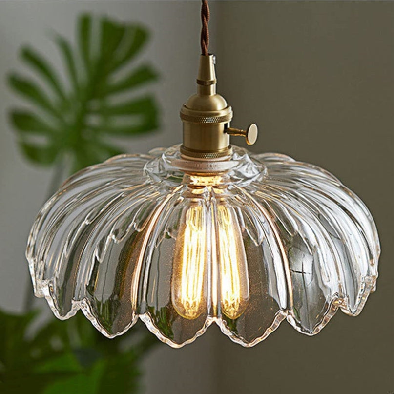 Szklana lampa wisząca w stylu rocznik