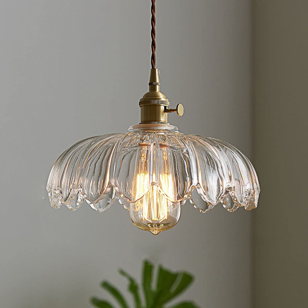 Szklana lampa wisząca w stylu rocznik