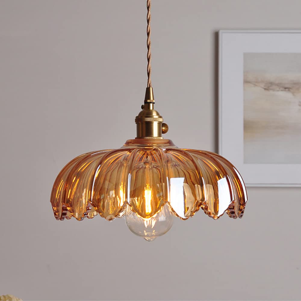 Szklana lampa wisząca w stylu rocznik