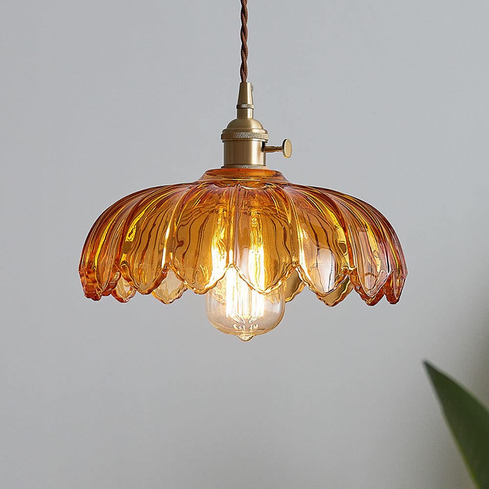 Szklana lampa wisząca w stylu rocznik