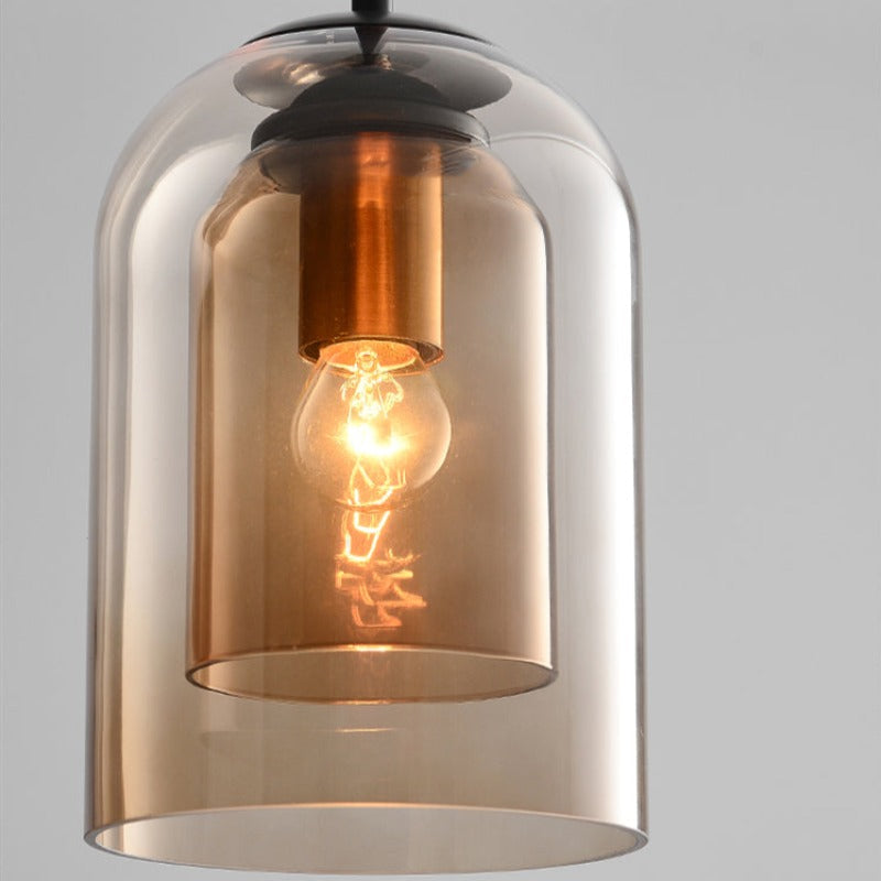 Lampy wiszące Mica Mid-Century z podwójnym szkłem