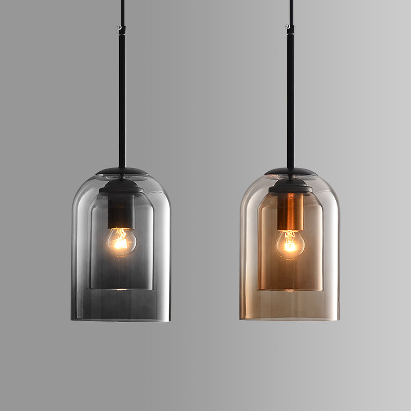 Lampy wiszące Mica Mid-Century z podwójnym szkłem