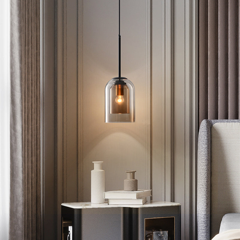 Lampy wiszące Mica Mid-Century z podwójnym szkłem