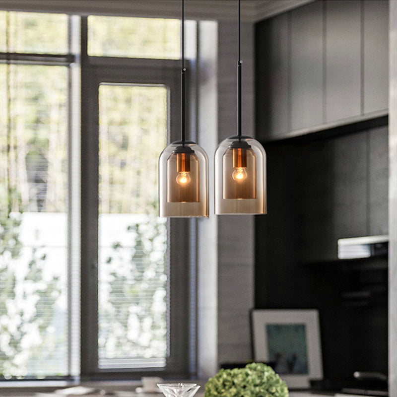 Lampa wisząca z podwójnym szkłem mikowym