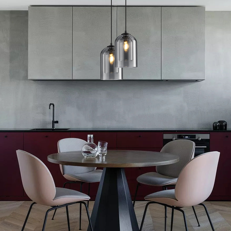 Lampy wiszące Mica Mid-Century z podwójnym szkłem