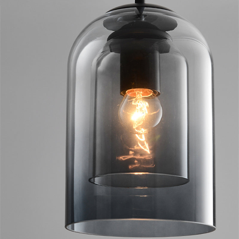 Lampy wiszące Mica Mid-Century z podwójnym szkłem